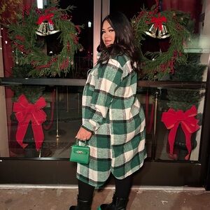 Fashion Nova Green Plaid Women's Coat